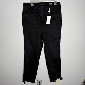 Good American good classic slim straight black jeans